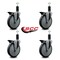 Service Caster 6'' Thermoplastic Rubber Swivel 1-1/4'' Expanding Stem Caster Set with Brake, 4PK SCC-EX20S614-TPRB-PLB-114-4 - alternate 3